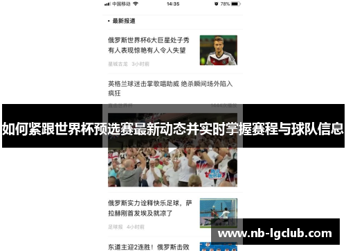 如何紧跟世界杯预选赛最新动态并实时掌握赛程与球队信息